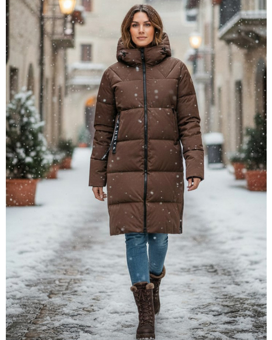 Luhta Mid-length Hooded Quilted Puffer Jacket avec zips latéraux, poches doublées en polaire et capuche réglable pour plus de chaleur et de protection par Manteaux Manteaux.
