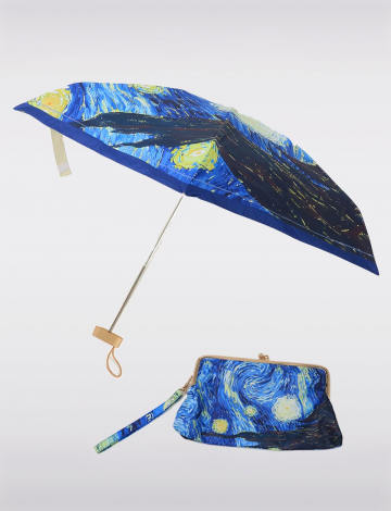 Parapluie Mini Compact Polyvalent Motif Ciel Nocturne avec Pochette Assortie
