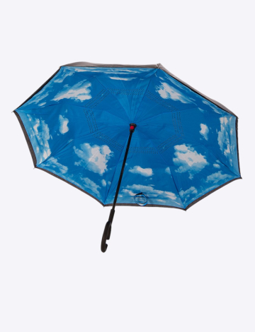 Parapluie Bleu Qui S'ouvre À L'envers Avec imprimés de nuages Par Up-Brella