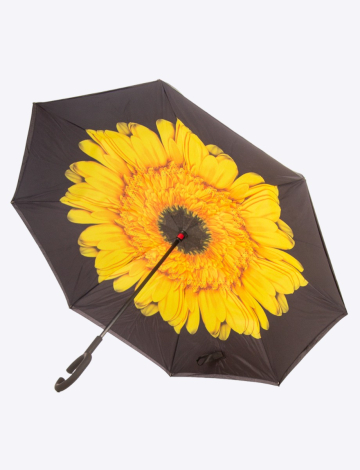 Parapluie Jaune Polyvalent Floral Qui S'ouvre À L'envers Par Up-Brella