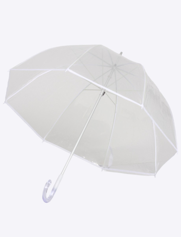 Parapluie Esthétique Transparent Avec Bordures Blanches (208-PARA111AW 2362120 Taille Unique BLANC)