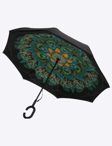 Parapluie Multicolore Qui S'ouvre À L'envers Avec imprimés Floral Par Up-Brella (208-PARA6 2400320 Taille Unique VERT)