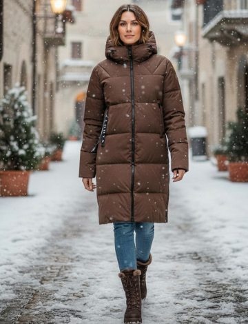 Luhta Mid-length Hooded Quilted Puffer Jacket avec zips latéraux, poches doublées en polaire et capuche réglable pour plus de chaleur et de protection par Manteaux Manteaux.