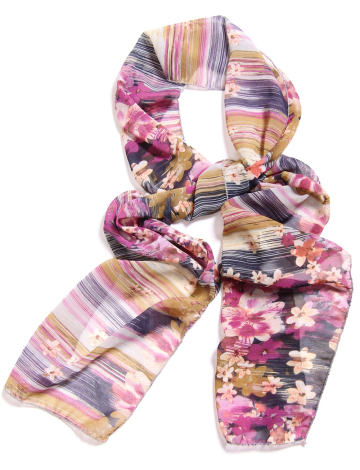 Foulard à rayures et à imprimé floral par Embellic